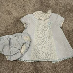 Dolce Petite Pale Ble Baby Girls Dress Sz 9M